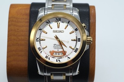 *NEUWERTIG* SEIKO PREMIER PERPETUAL CALENDAR Herren ARMBANDUHR QUARZ REF. 6A32-00X0