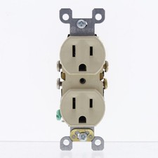 Leviton Ivory SCRATCHED Duplex Receptacle Straight Blade Outlet 5-15R 15A 5320-I
