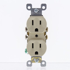 Leviton Ivory SCRATCHED Duplex Receptacle Straight Blade Outlet 5-15R 15A 5320-I
