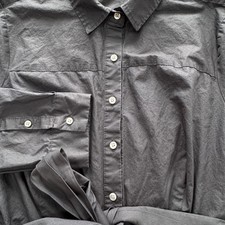 J.CREW Dress Womens 12 Black Midi Collared Shirt Dress Belted Cotton Button