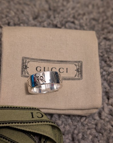 Gucci Ring Sterling Silver 925 Size 10. Unisex