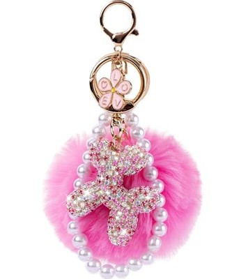 Cute keychains, Balloon Dog Bag Charms for Women, Purse Charms, Pearl Pink