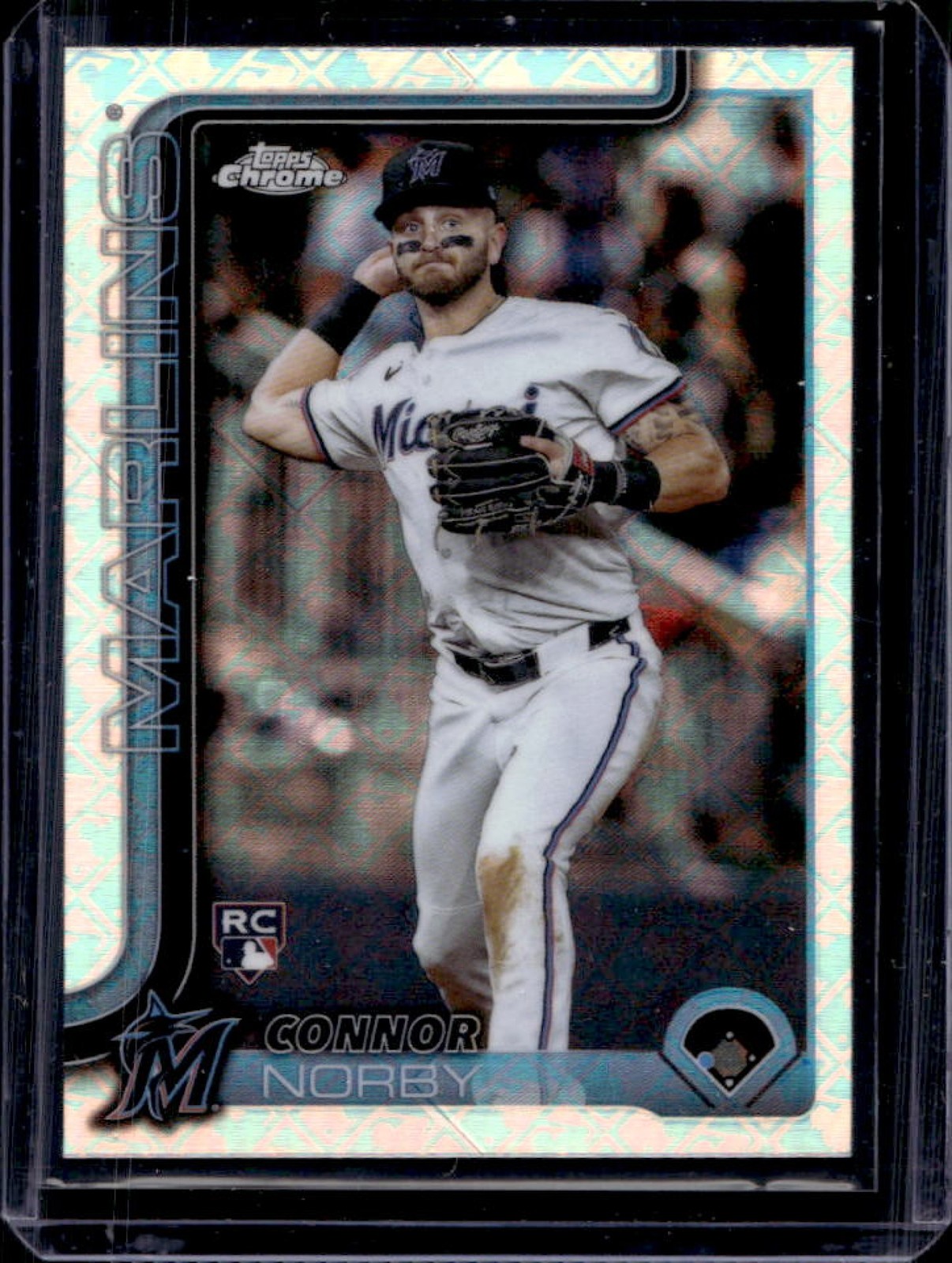 2025 Topps Chrome LogoFractor Connor Norby RC Rookie #199 Marlins