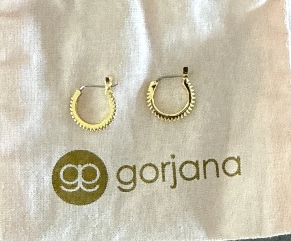 Gorjana Shimmer Huggies 18k Gold Plated NWOT - Image 2 of 4