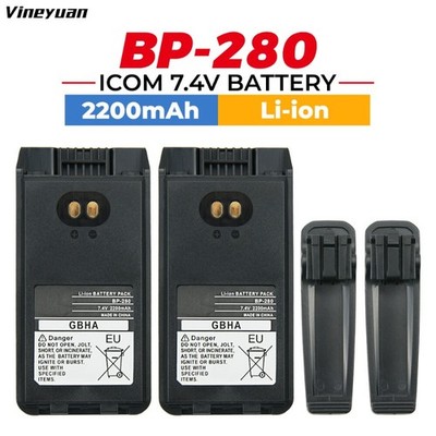 2x 7.4V 2200mAh Replacement Two-Way Radio Battery for ICOM BP-279 BP-280 BP-280L