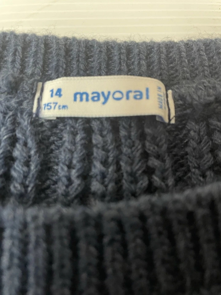 Chaleco Suéter Mayoral Niñas Azul Marino Tejido con Cable con Lazos Laterales Talla Niñas 14 157 cm Foto 2 de 4