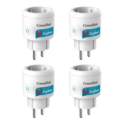 4er GreenSun Zigbee Steckdose Timer Sprachsteuerung Kompatibel mit Google/Alexa