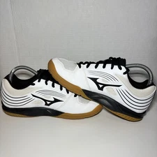 WOMENS MIZUNO CYCLONE SPEED 3 VOLLEYBALL COURT SHOES SIZE 8.5 WHITE BLACK