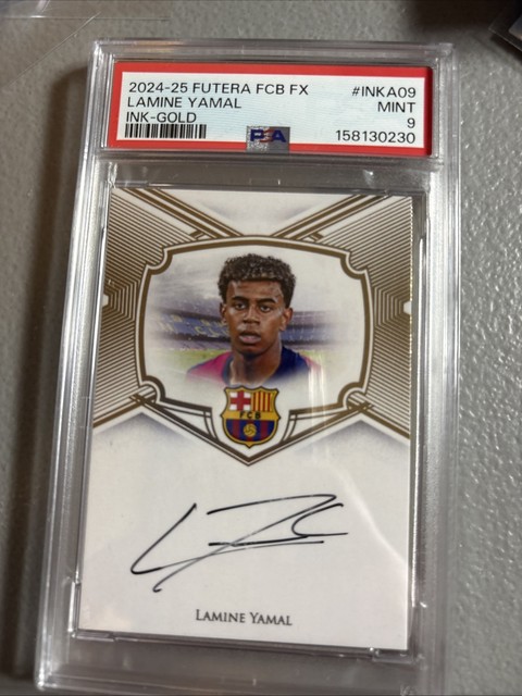 2024-25 Futera FC Barcelona FX Ink On Card Auto Lamine Yamal Gold /8 #INKA09