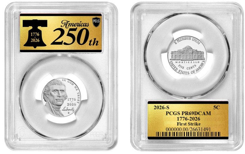 2026 S Jefferson Nickel 5C PCGS PR69DCAM First Strike #948,
