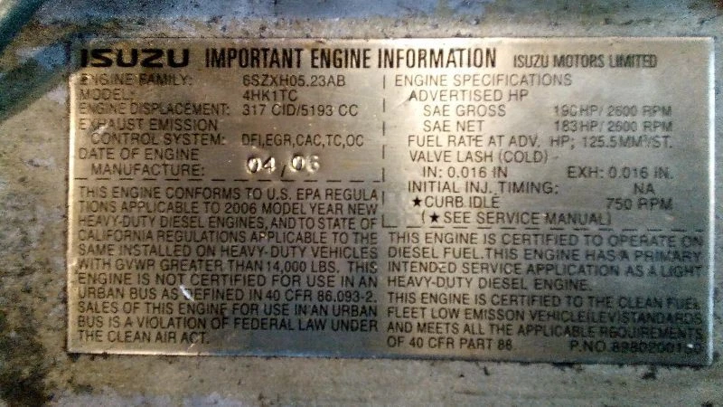 Isuzu 4HK1 2007 árbol de levas, pulido por favor (6749939 Foto 3 de 4