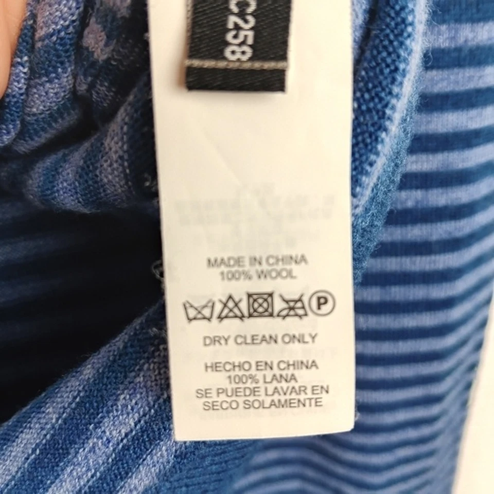 Jack Spade Blue Stripe Crewneck 100% Wool Sweater Size XL - Image 4 of 4