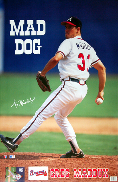 Greg Maddux MAD DOG Atlanta Braves 1993 MLB Marketcom SI 23x35