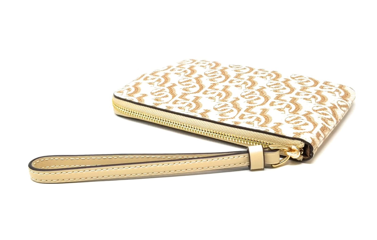 COACH CORNER ZIP WRISTLET WITH COACH MONOGRAM PRINT CF548 IM/CHALK  