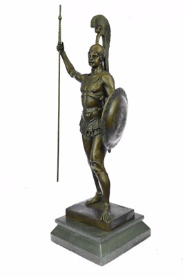 Johannes Gotz Achilles in Hoplitenuniform Bronzeskulptur Marmor Kunstwerk Statue