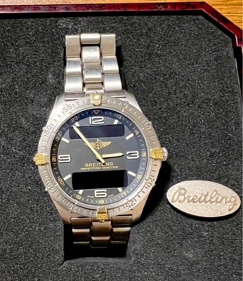 BREITLING Aerospace Repetition Minute F65062 Quartz Green Dial Very Good - FedEx