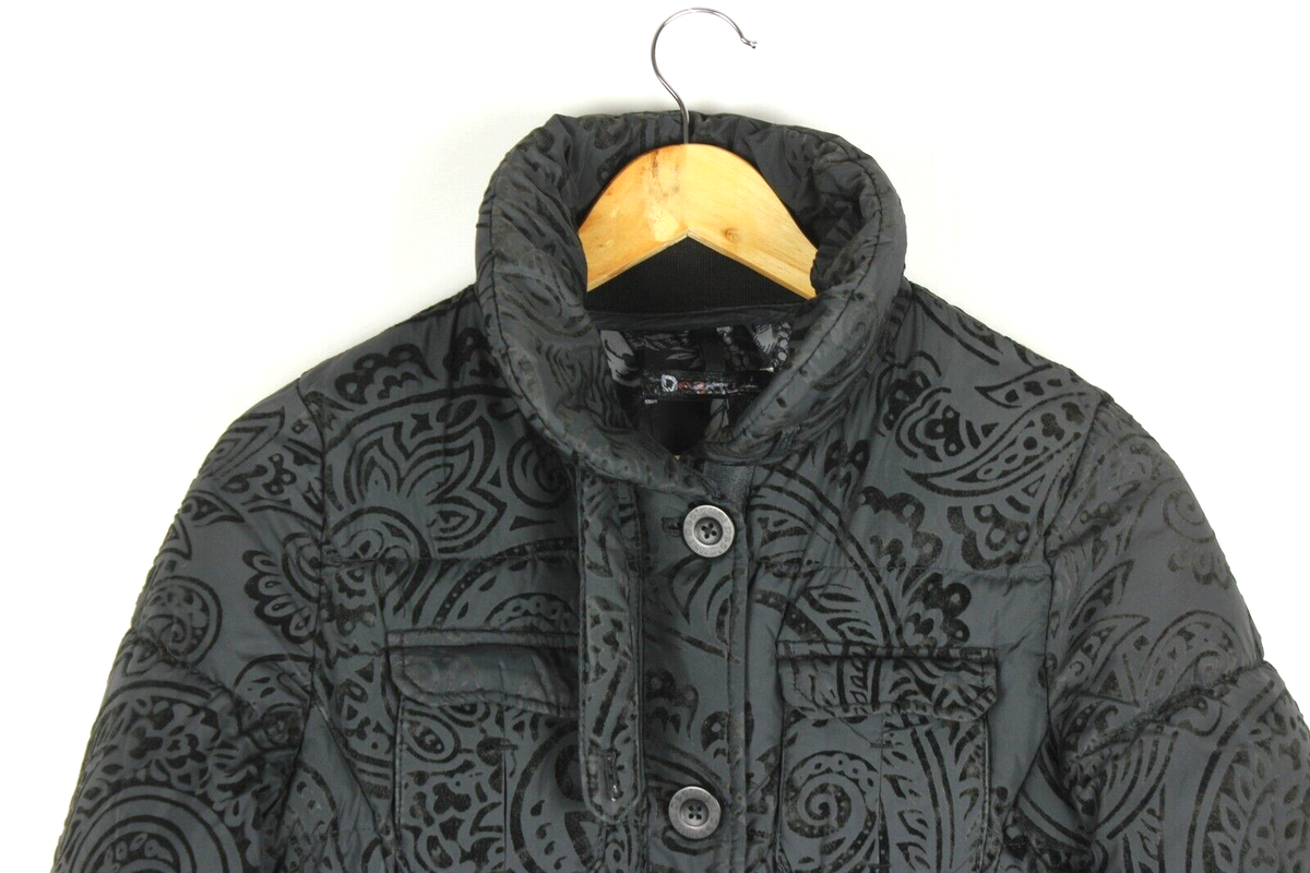DESIGUAL STYLE: 28E2005 Women's Jacket Size L 40 Black Full Zip