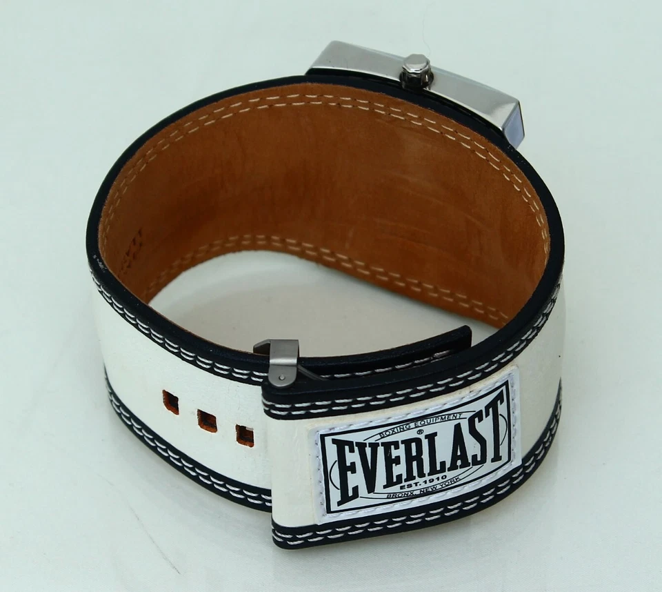 Reloj Everlast 490001104 plata esfera múltiple correa de cuero blanco + caja PVP £99.95 Foto 4 de 4