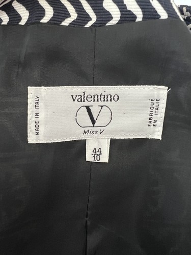 VALENTINO Miss V | Women’s SZ 44 (US 10 M) Blazer | Black White Patterned VTG - Picture 6 of 12
