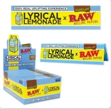SEALED BOX 50pks of LYRICAL LEMONADE X RAW KING SIZE ROLLING PAPERS ORGANIC HEMP