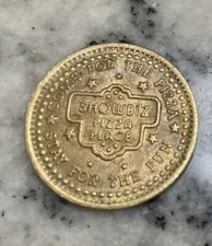 Showbiz Pizza Brass Token "Chuck E Cheese"  25mm 