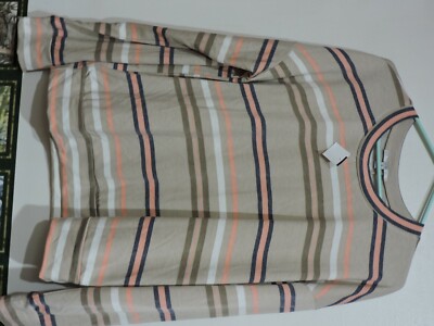 Nouvida Brand multi-colored stripe NWT SZ M lg slv round neck poly/rayon/spandex