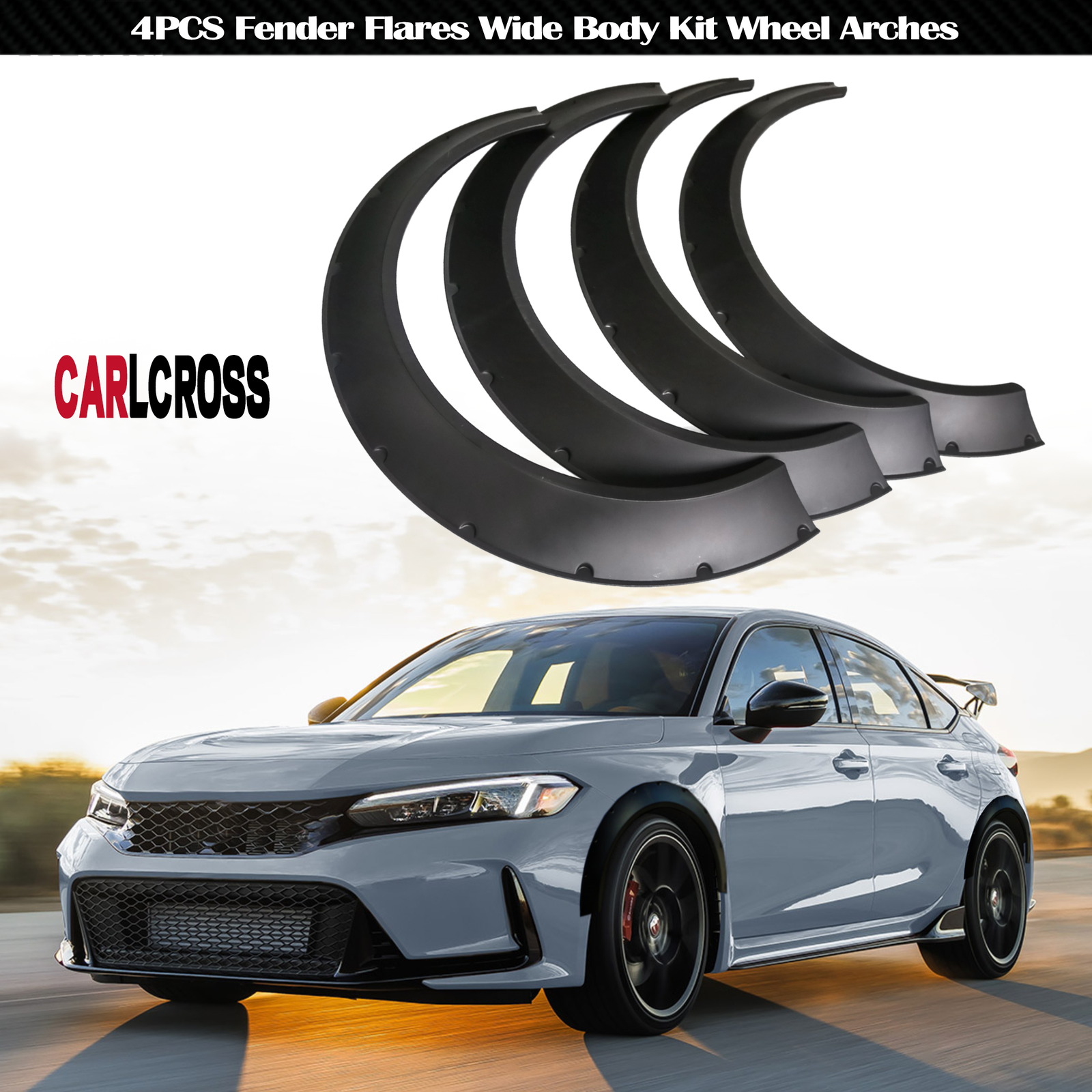 For Honda Civic SI 4PCS Fender Flares Wide Body Kit Wheel Arches