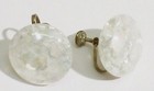 Boucles D'oreilles Clips Vintage Argenté Avec Cristal Boréalis - Bijou Rétro Sans Marque - Occasion