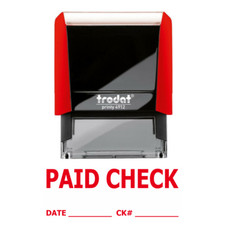 PAID CHECK- Trodat Printy 4912 Red Self Ink Rubber Stock Stamp