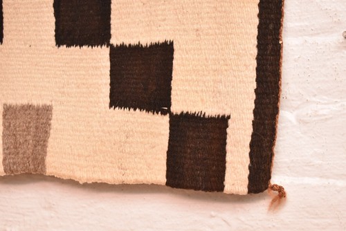 Antico tappeto Navajo nativi americani indiani tessitura tessuto di transizione 36x20 vintage - Foto 5 di 9