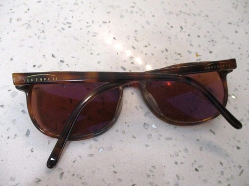 Gafas de sol deportivas Serengeti Fiji 6404 usadas en excelente estado cuerno marrón lentes de vidrio 48 20 140 - Imagen 8 de 8