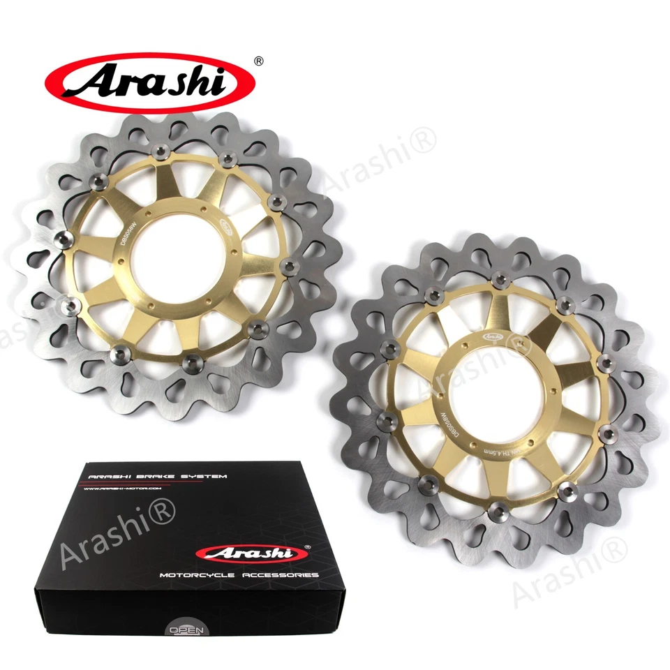 Rotor de disco de freno delantero y trasero Arashi dorado para Honda CBR1000RR SP 2014 2015 2016 Foto 3 de 4