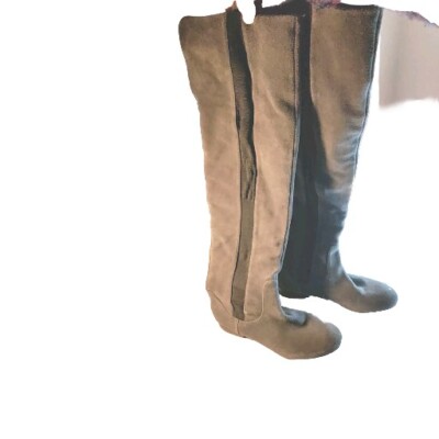 Libby Edelman RYE Over The Knee Suede Boot Size 39 European US 8.5 Grey 22''  