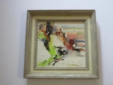 FRANCES ROBERTA MALOVOS PAINTING DESERT INDIAN DWELLINGS AMERICAN ABSTRACT MOD