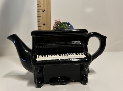 Vintage Adorable Piano Shaped Teapot Collectible In Great Preowned Condition - Picture 7 of 9