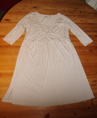 Seraphine Kleid Gr.M 42 -44 weiß gestreift Stretch Baumwolle