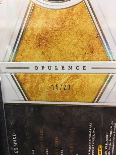 2018-19 Opulence Deandre Ayton Kevin Knox Trier Carter Jr. RC Quad Patch Book/20 - Picture 7 of 7