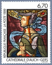 Timbre France 3254 Neuf** - Cathédrale d'Auch - Arnaud de Moles - 1999