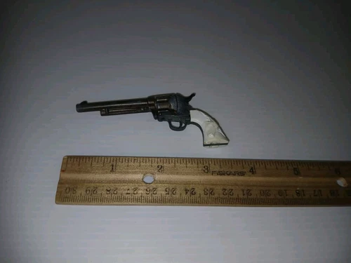 Vintage Marx Miniature Six Shooter Western Colt Revolver Metal Cap Gun Toy
