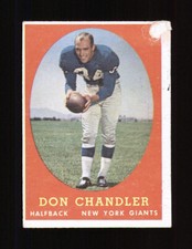 1958 Topps Football Set Break #54 DON CHANDLER - NEW YORK GIANTS