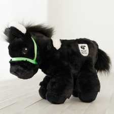 NUEVO Juguete de Peluche Piccoli Horses 'Topher' Burro Negro/Blanco Verde Brida