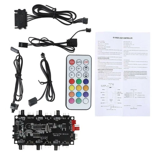 5V RGB Remote Controller & PWM Magnetic Hub 8 Ports ARGB RGBW Wireless IR Remote