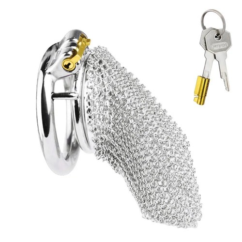 Stainless Steel Chastity Cage Long Mesh Smooth Control Anti Peni Rings Binding - Picture 16 of 26
