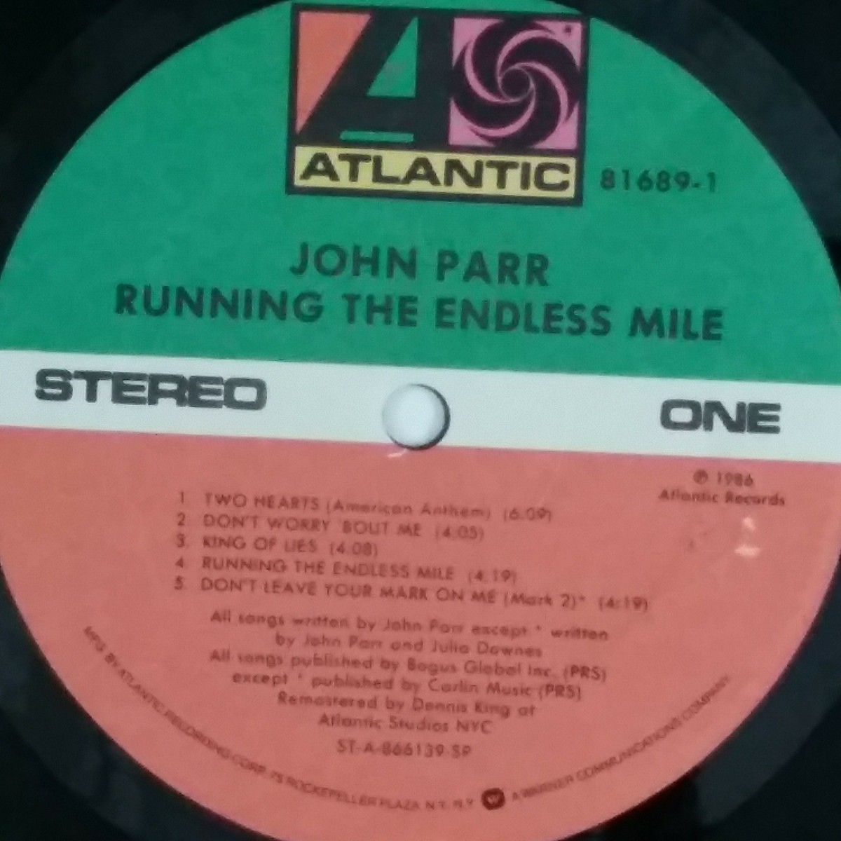 JOHN PARR Running The Endless Mile 816891 Promo LP Vinyl VG++ Cvr