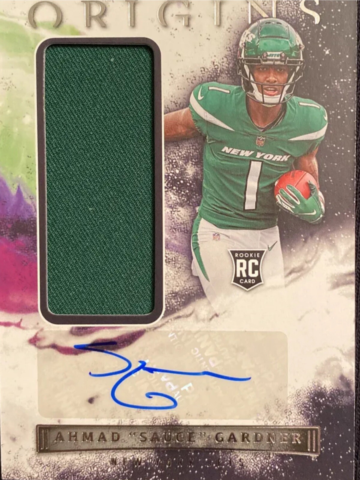 AHMAD SAUCE GARDNER 2022 PANINI ORIGINS RPA JERSEY PATCH AUTO ROOKIE JETS RC eBay