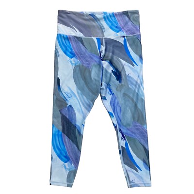 Athleta Women s Size 1X Elation 7/8 Tight Blue Gray Abstract Print NWT $89