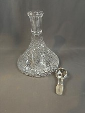 Decanter-Clear Pressed Glass Ship's Bottle Stopper Vintage 3528
