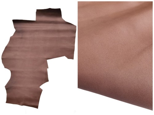 BROWNS khaki soft genuine leather real goatskin hide - Picture 12 of 23