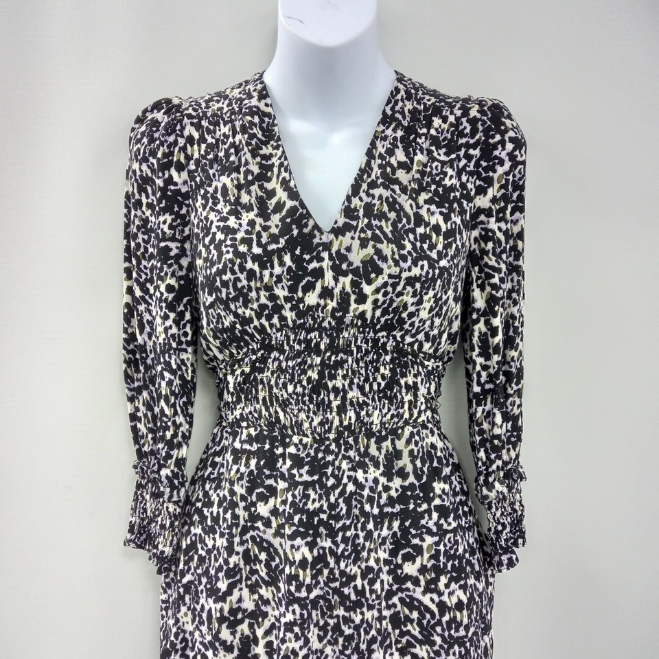 Whistles Black White Patterned Jumpsuit Elastic Waist UK6 Party