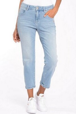 GANG 94Rubinia CR Cropped Straight Fit Jeans Damen Hose Blau Used Stretch Denim
